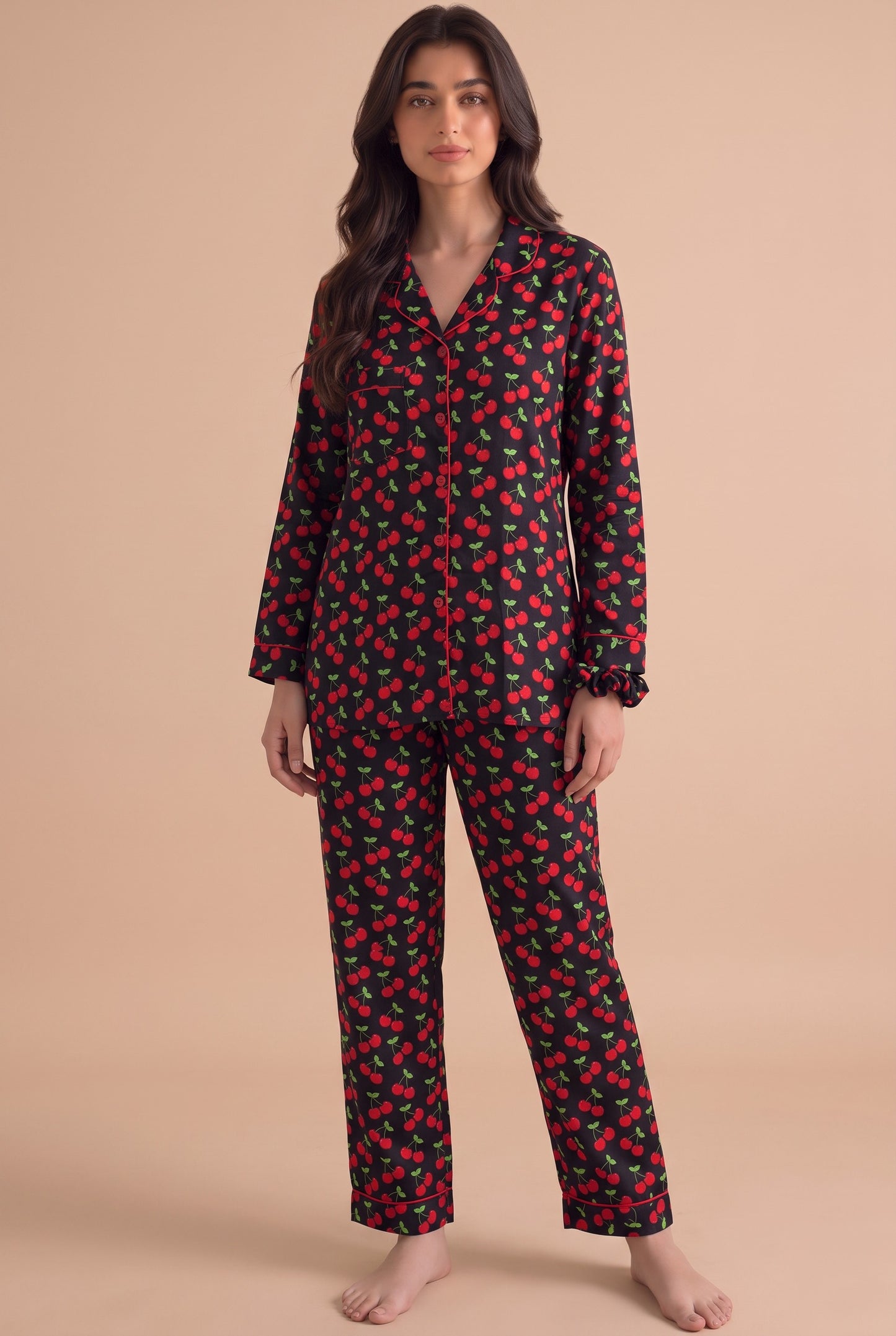 Black Cherry Linen Loungewear Set