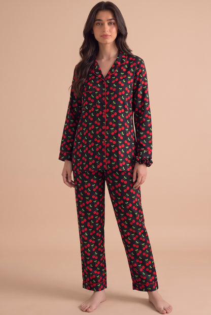 Black Cherry Linen Loungewear Set