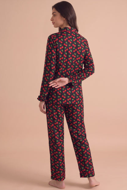 Black Cherry Linen Loungewear Set