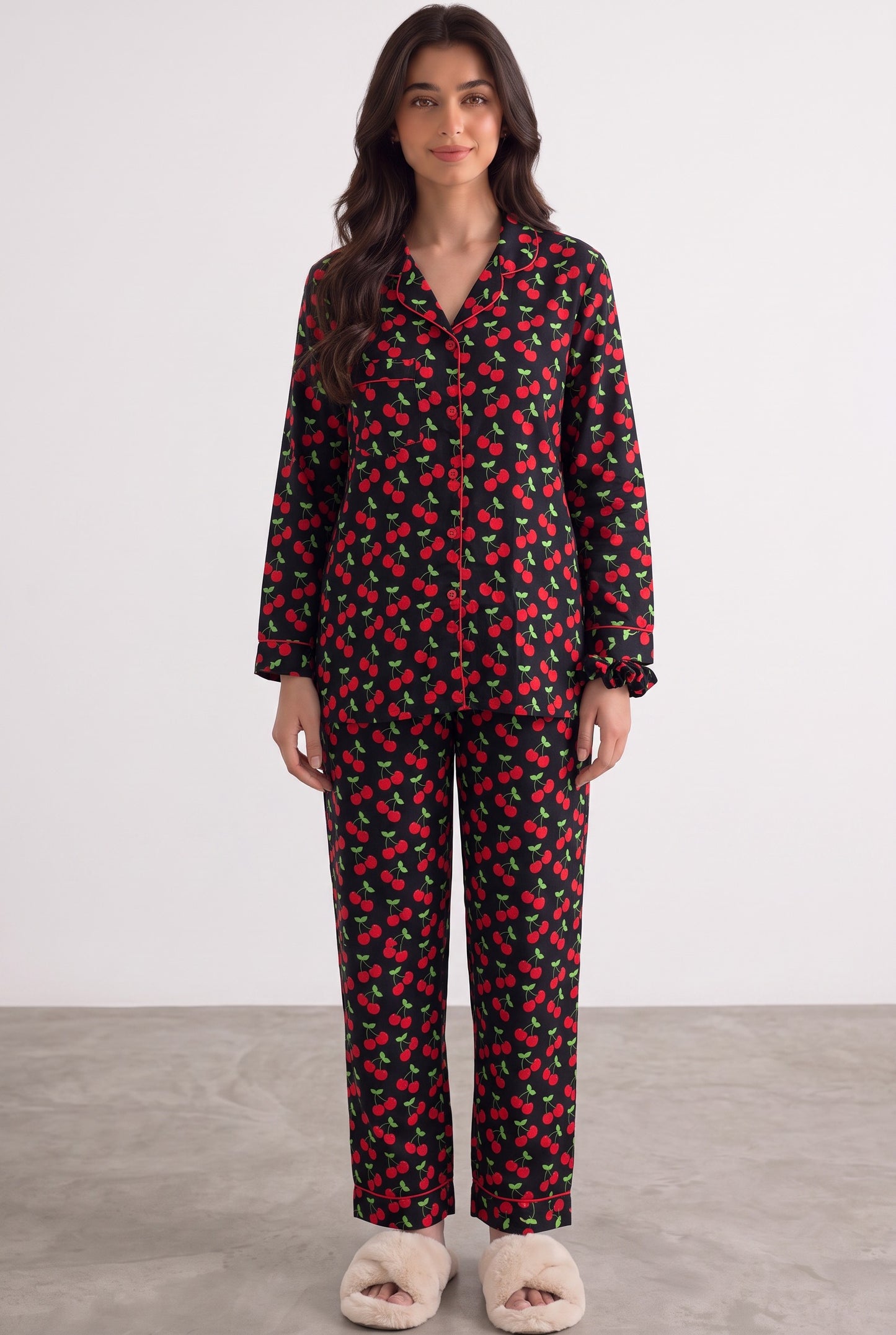 Black Cherry Linen Loungewear Set