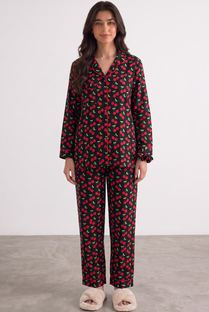 Black Cherry Linen Loungewear Set