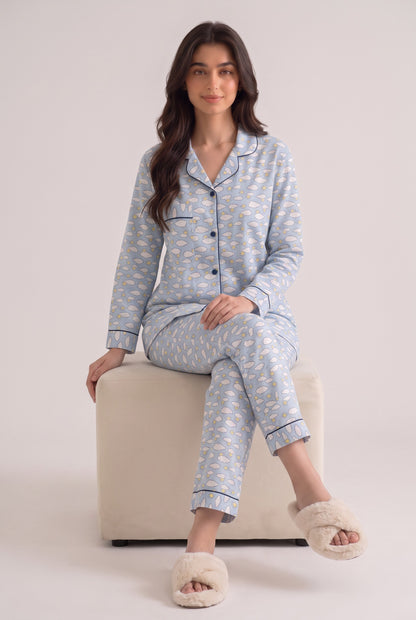 Sky Blue Cloud & Sun Loungewear Set