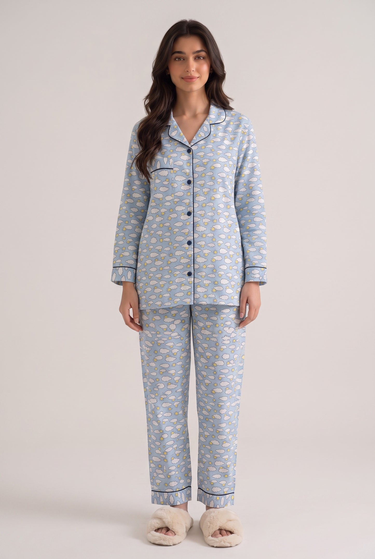 Sky Blue Cloud & Sun Loungewear Set